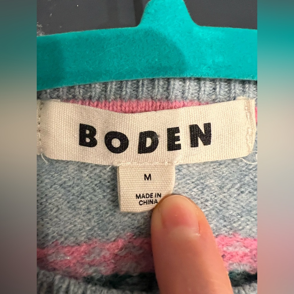 Boden Edie Fair Isle Wool Blend Sweater, size M, fits S (read) - Picture 2 of 7